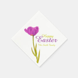 Happy Oaster tulip lila Frühlingsname Papierservie Serviette