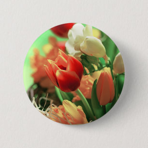 Happy Oaster Tulips Button