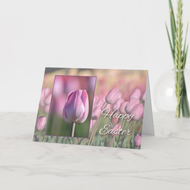 Happy Oaster Tulips Card Feiertagskarte (Vorderseite)