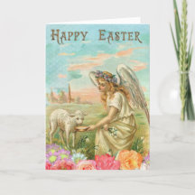 Happy Oaster Typografy Vintag Angel Lamb