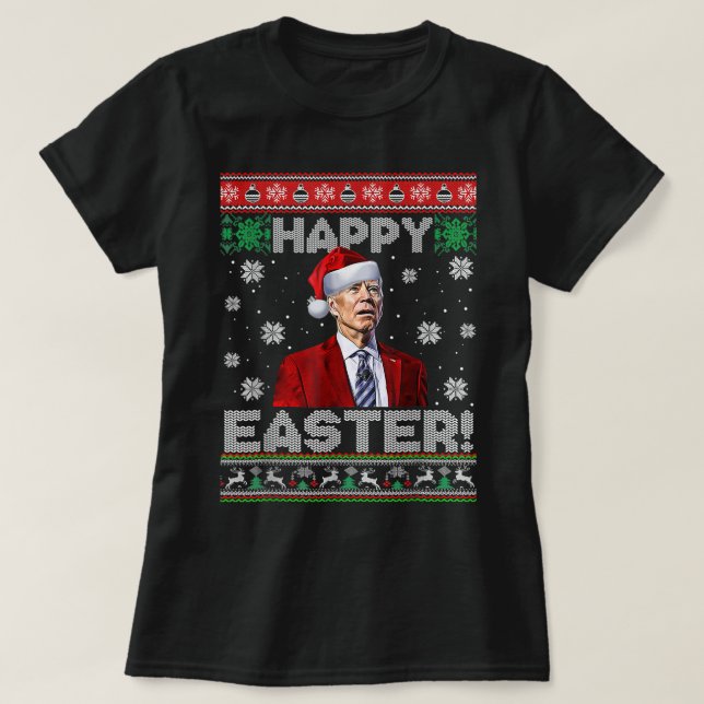 Happy Oaster Ugly St Patrick's Day Christmas Funny T-Shirt (Design vorne)