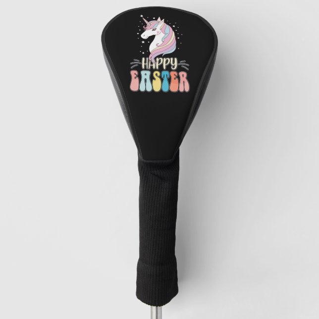 Happy Oaster Unicorn Bunny Rabbit Eggs Golf Headcover (Vorderseite)