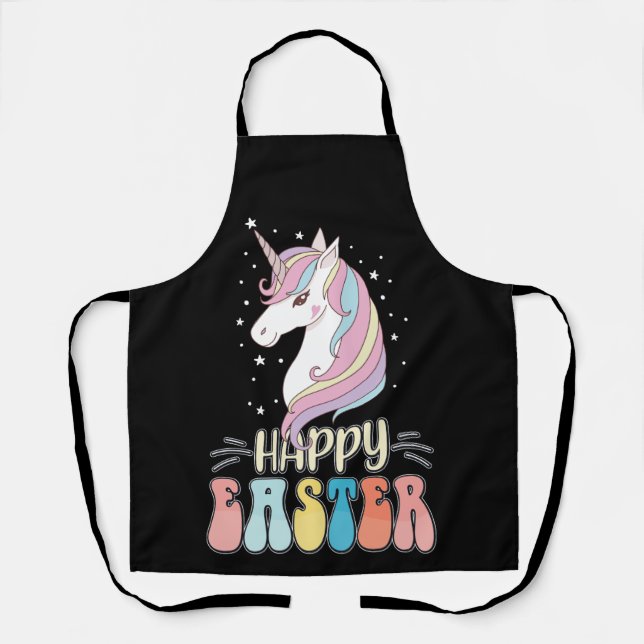 Happy Oaster Unicorn Bunny Rabbit Eggs Schürze (Vorderseite)