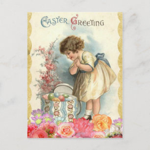 Happy Oaster Vintag Eier Personalisiert Postkarte