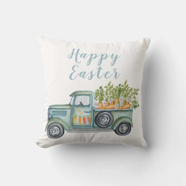 Happy Oaster Vintag Truck Kissen (Vorderseite)