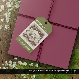 Happy Oaster: Vintage Lily Design Peace Hope Geschenkanhänger