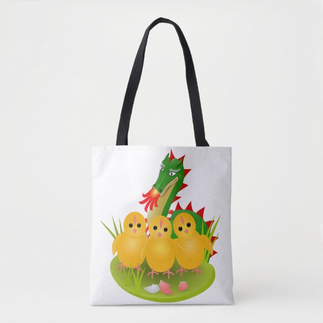 Happy Oaster von drei Küken und Dragon von Mons Tasche (Vorderseite)