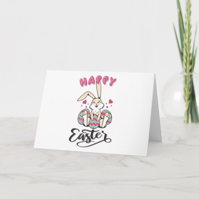 Happy Oaster von schönem Osterhase Karte (Vorderseite)