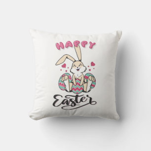 Happy Oaster von schönem Osterhase Kissen