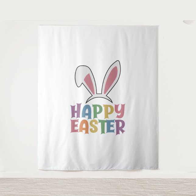 Happy Oaster Wandteppich (Vorderseite)