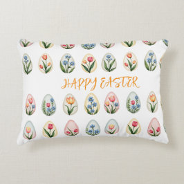 Happy Oaster Watercolor Blumeneier Dekokissen