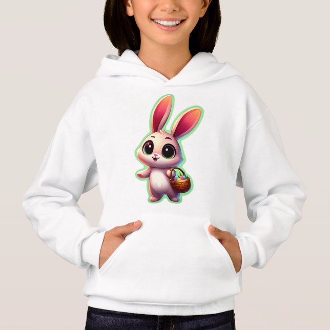 Happy Oaster Watercolor Bunny Hoodie (Vorderseite)