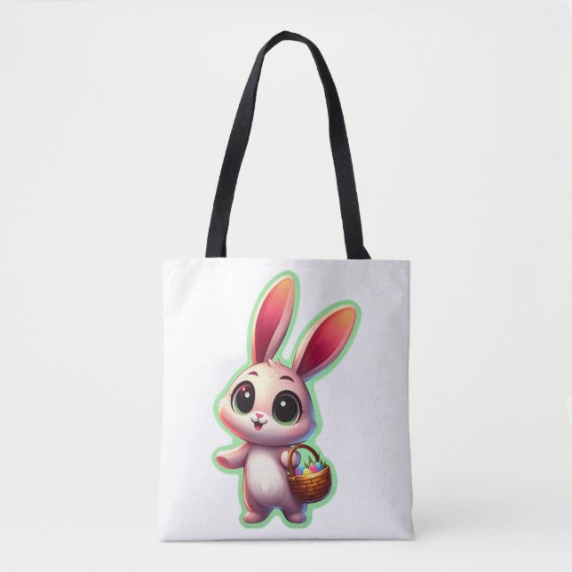 Happy Oaster Watercolor Bunny Tasche (Vorderseite)