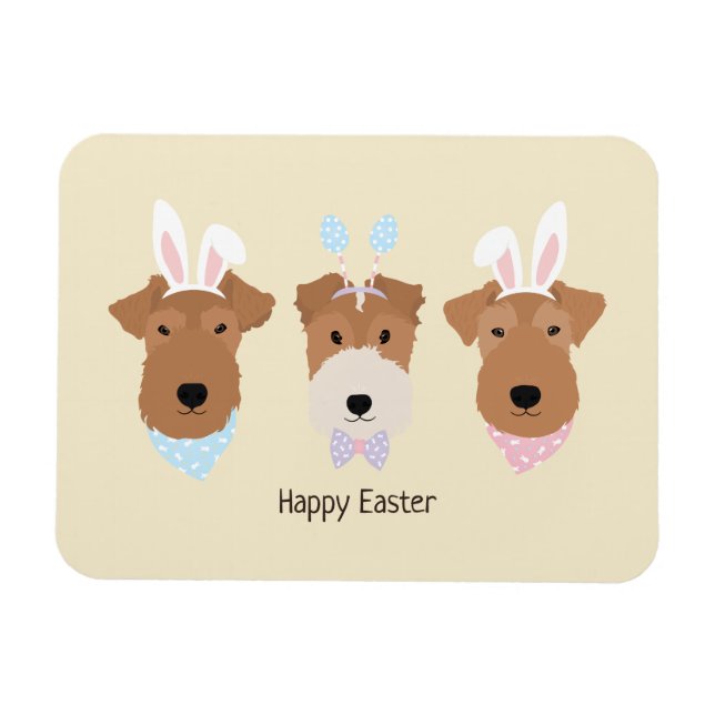 Happy Oaster Welsh Terrier Dogs Magnet (Horizontal)