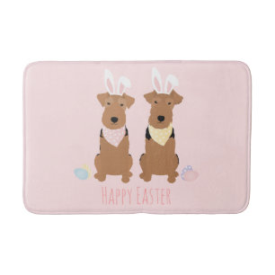 Happy Oaster Welsh Terriers Dogs Bunny Ears Badematte