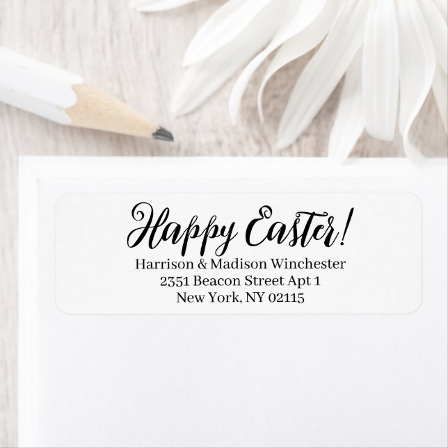 Happy Oaster white black calligraphy address (Insitu)