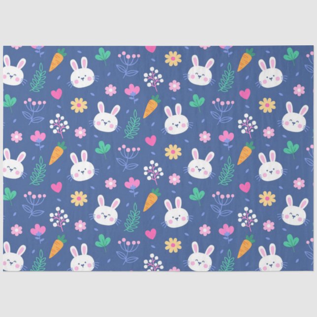 Happy Oaster White Liebe Rabbit Seidenpapier (Vorderseite)