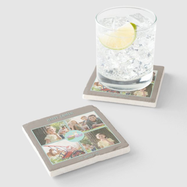 Happy Oaster Wishings Steinuntersetzer (Seitenansicht)