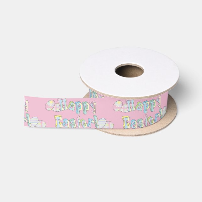 Happy Oaster Word Text Satinband (Spule)