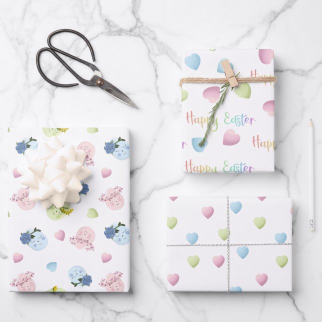 Happy Oaster Wrapping Paper Geschenkpapier Set (Vorderseite)