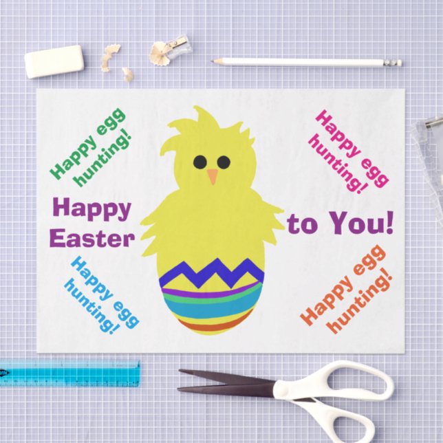 Happy Oaster Yellow Chick Seidenpapier (Handwerk)