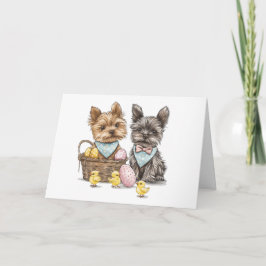 Happy Oaster Yorkshire Terrier Dogs Karte