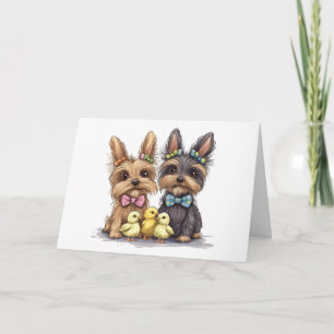 Happy Oaster Yorkshire Terrier Dogs Karte