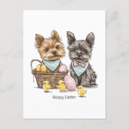 Happy Oaster Yorkshire Terrier Dogs Postkarte