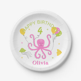 Happy Octopus Geburtstag Pappteller