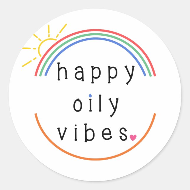 Happy Oily Vibes Sticker (Vorderseite)