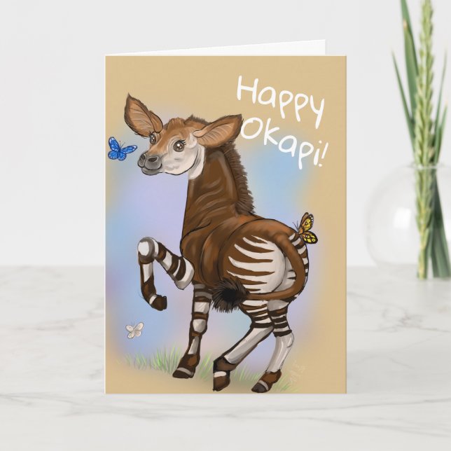 Happy Okapi! Karte (Vorderseite)