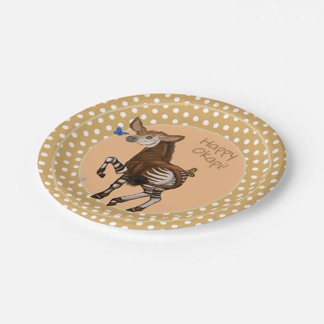 Happy Okapi! Pappteller (Schrägansicht)