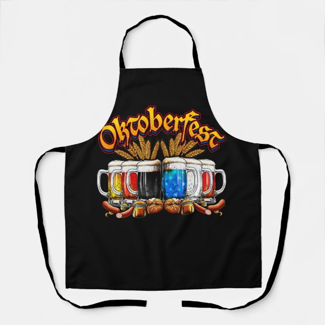 Happy Oktoberfest 2023 American German Ber Glass Schürze (Vorderseite)