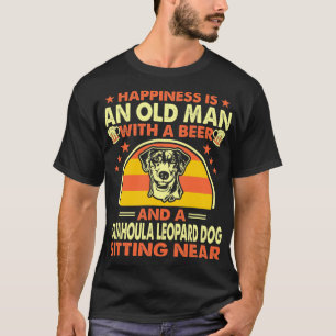 Happy Old Man Beer Catahoula Leopard Hund in der N T-Shirt