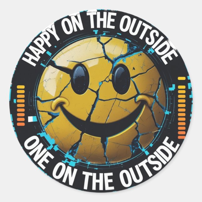 Happy on the Outside Emoji Sticker | Spaß & Relata (Vorderseite)