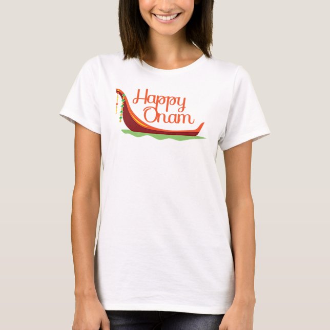 Happy Onam BoatT-Shirt T-Shirt (Vorderseite)