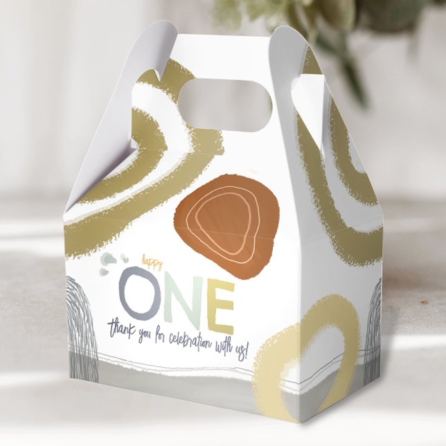 Happy One First Birthday boy Favor Boxes Geschenkschachtel (Von Creator hochgeladen)