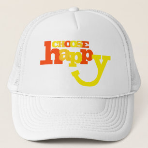 Happy-orange-gelber Grafikhut Truckerkappe