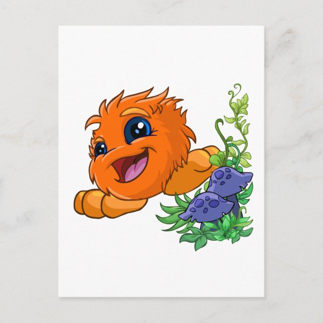Happy orange JubJub in Neopia Central Postkarte (Vorderseite)