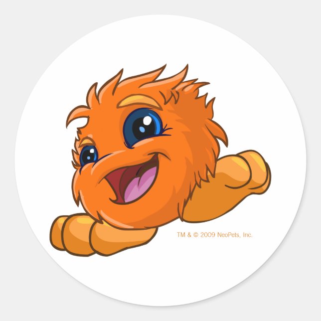 Happy orange JubJub Runder Aufkleber (Vorderseite)