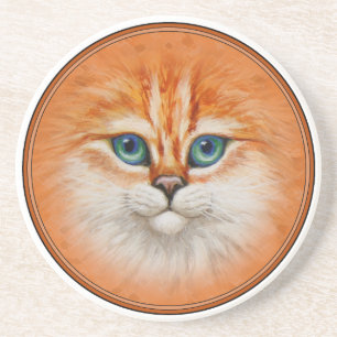 Happy Orange Kitty Face Getränkeuntersetzer