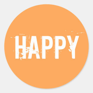 Happy Orange Runder Aufkleber