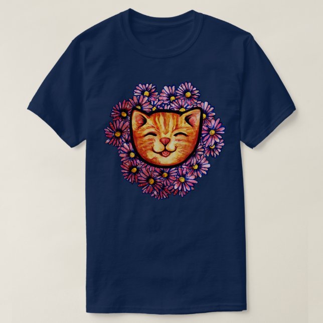 Happy Orange Tabby Cat T-Shirt (Design vorne)