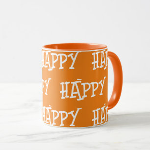 Happy Orange White Tasse