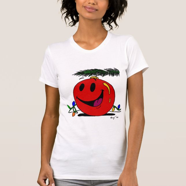 Happy Ornament Womens Lässig Scoop T - Shirt (Vorderseite)