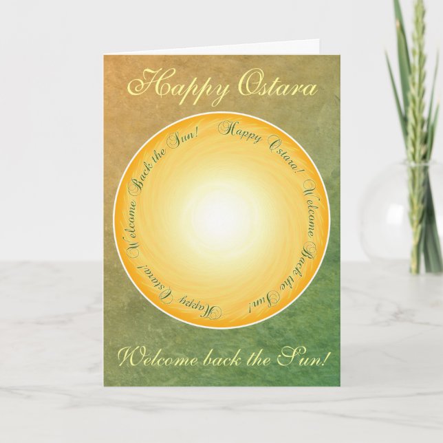 Happy Ostara! Willkommen zurück zur Sonne! Karte (Vorderseite)