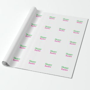 Happy Oster boho grün rosa Kinder geben Namen Geschenkpapier