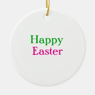 Happy Oster boho grün rosa Kinder geben Namen Keramik Ornament