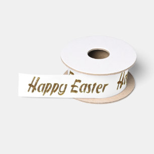 Happy Oster Gold Glitzer Typografie Elegant Satinband