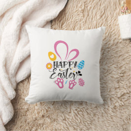 Happy Oster Niedlich Bunny mit Ostereiern Kissen
